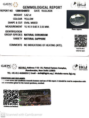 5.62/CT Natural Yellow Sapphire With Govt Lab Certificate-12061D48972